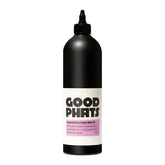 Black squeezy bottle of Good Phats Spanish Extra Virgin Olive Oil on a white background